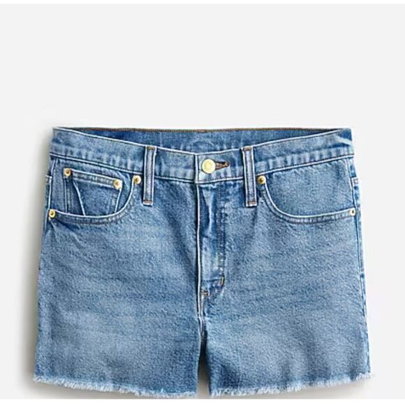 J. Crew Mid-rise denim short in Lakeshore blue wash cut off NWT size 33 - Picture 3 of 10